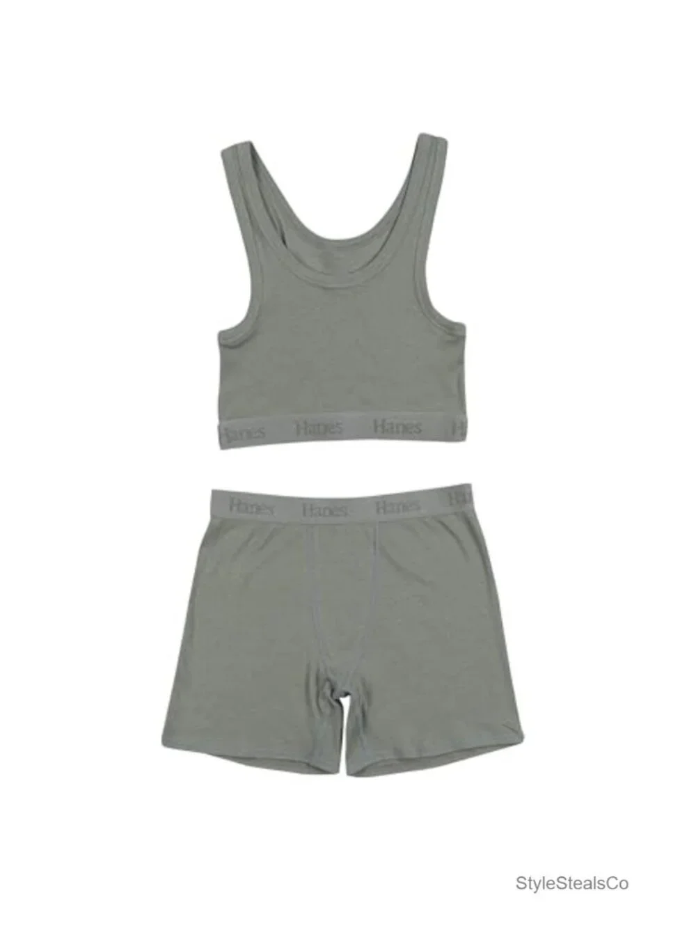 Women's 2-Piece Lounge Set: Crop Top & Boxer Shorts, Supersoft Viscose Cotton